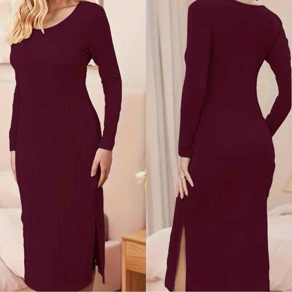 Maternity dress long sleeve red M